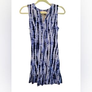 Michael Kors Blue Tie Dye Sleeveless Midi Dress  Women's Size  XS NWT